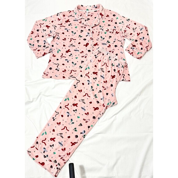 Set of Pink Velour Joy Spun Pajamas size 2XL / XXL - Picture 2 of 6
